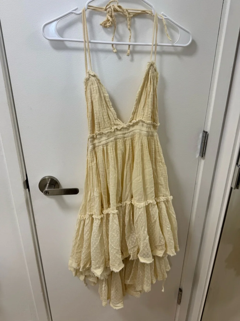 Free People Cream Backless Tiered Sundress - Picture 1 of 2